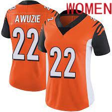 Women Cincinnati Bengals #22 Chidobe Awuzie Orange Nike Limited Player NFL Jersey->women nfl jersey->Women Jersey